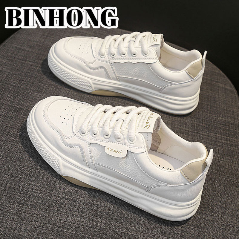 First-Layer Cowhide White Sneakers for Women, 2026 Spring New Style, Genuine Leather Casual Flat Shoes for Students
