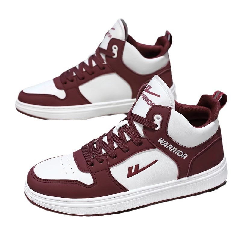 Zapatillas retro de suela gruesa con bloques de color rojo, transpirables y cómodas, zapatillas de moda unisex para parejas.