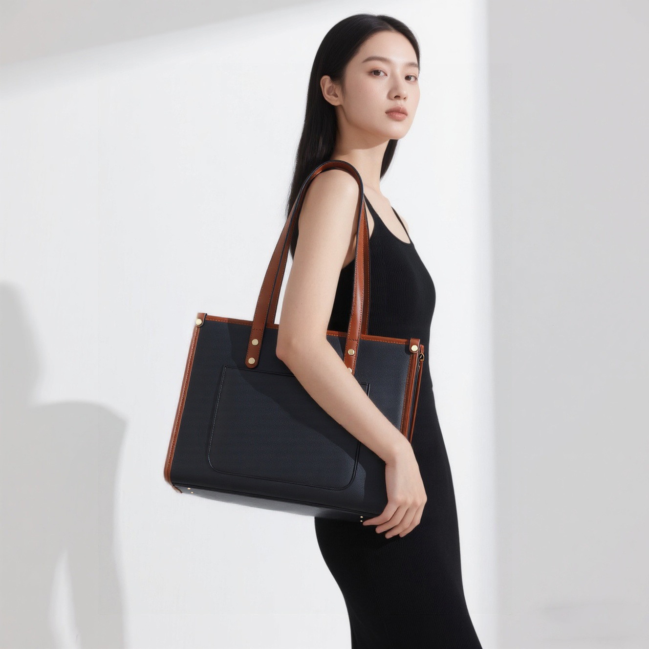 Bolso Tote de gran espacio Bolso de hombro simple de moda de moda 2025 Bolso de axila de textura de alta calidad Totebags