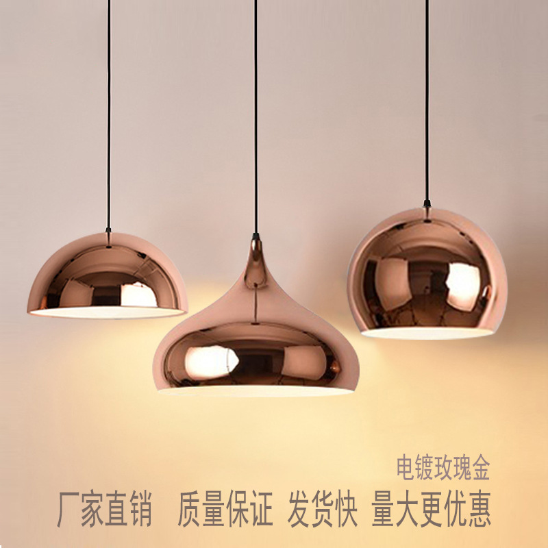Nordic Restaurant Pendant Light Modern Minimalist Creative Rose Gold Plated Luxury Lighting Café Milk Tea Shop Bar Counter Lamp