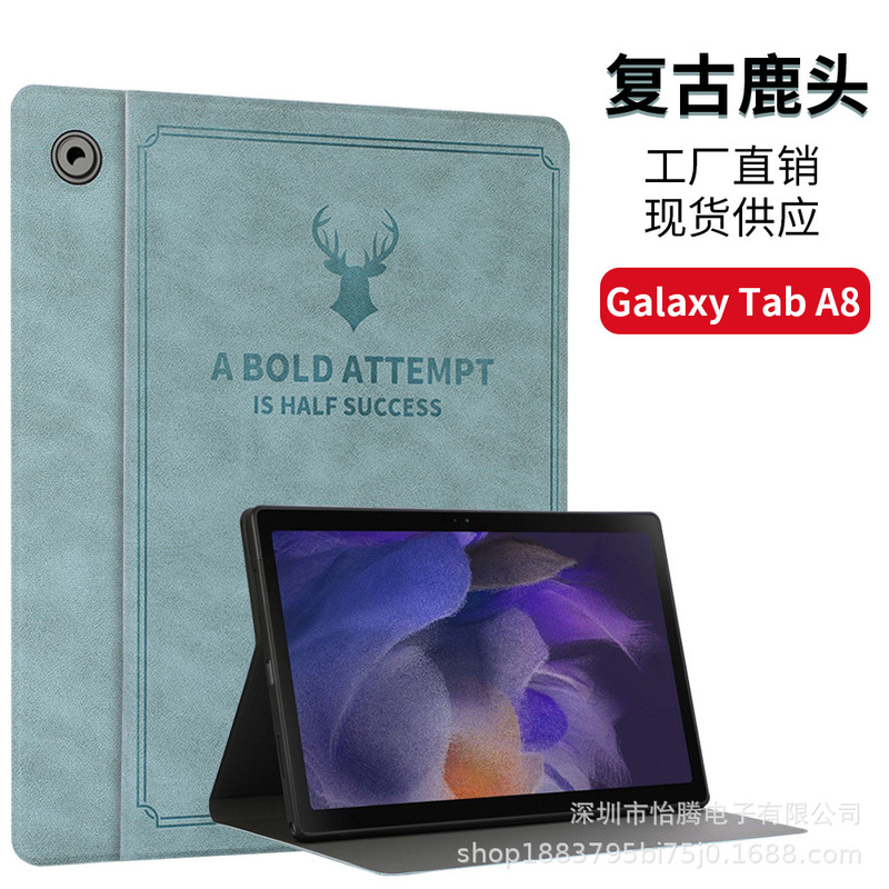 For Samsung Galaxy Tab A8 10.5 X200 X205 S9 S8 Vintage Deer Head Sleeve Case