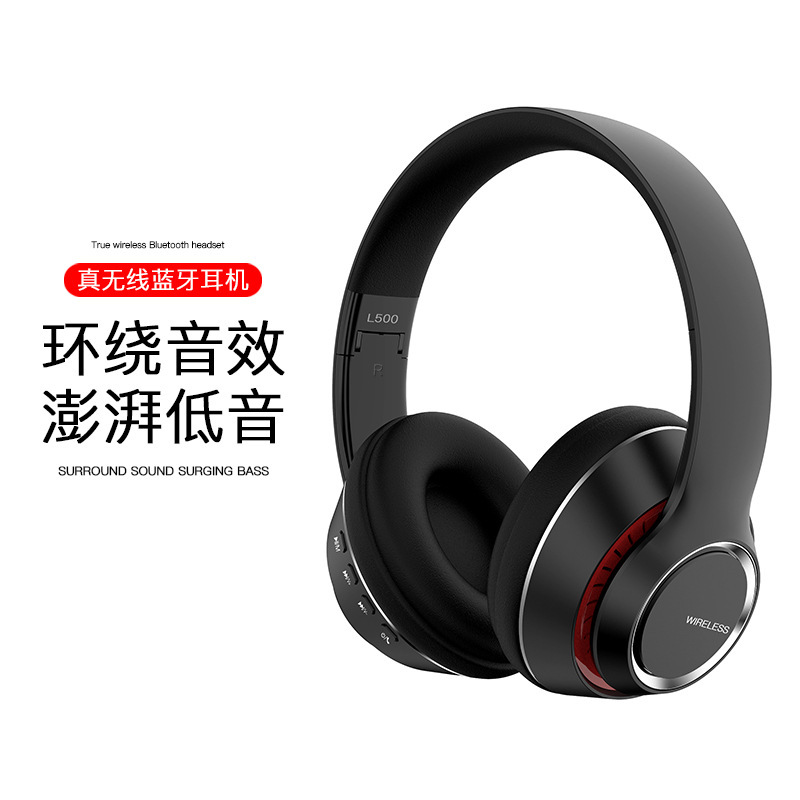 Wireless Bluetooth Headset Head-Mounted Private Model Mobile Phone Headset All-Inclusive Ear Plug-In Card Bluetooth Headset with Microphone Cross-Border Wholesale