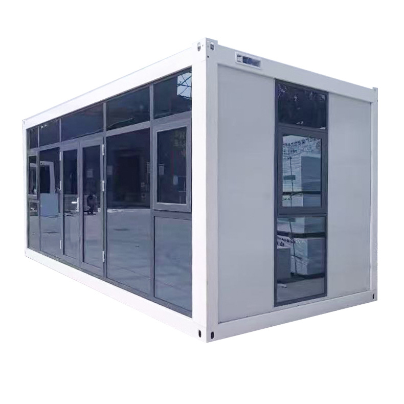 Sitio de construcción de exportación transfronteriza en vivo pared cortina de vidrio sala de contenedores de montaje rápido puede ser construida artificialmente contenedor de montaje rápido al por mayor