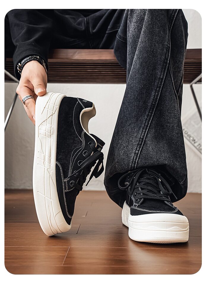 Giày sneaker nam cổ thấp đế dày tăng chiều cao, chống trượt, chống mài mòn, phong cách thể thao casual — AA 01m Hạnh nhân, AA 01m cà phê, AA 01m Đen chi tiết 24