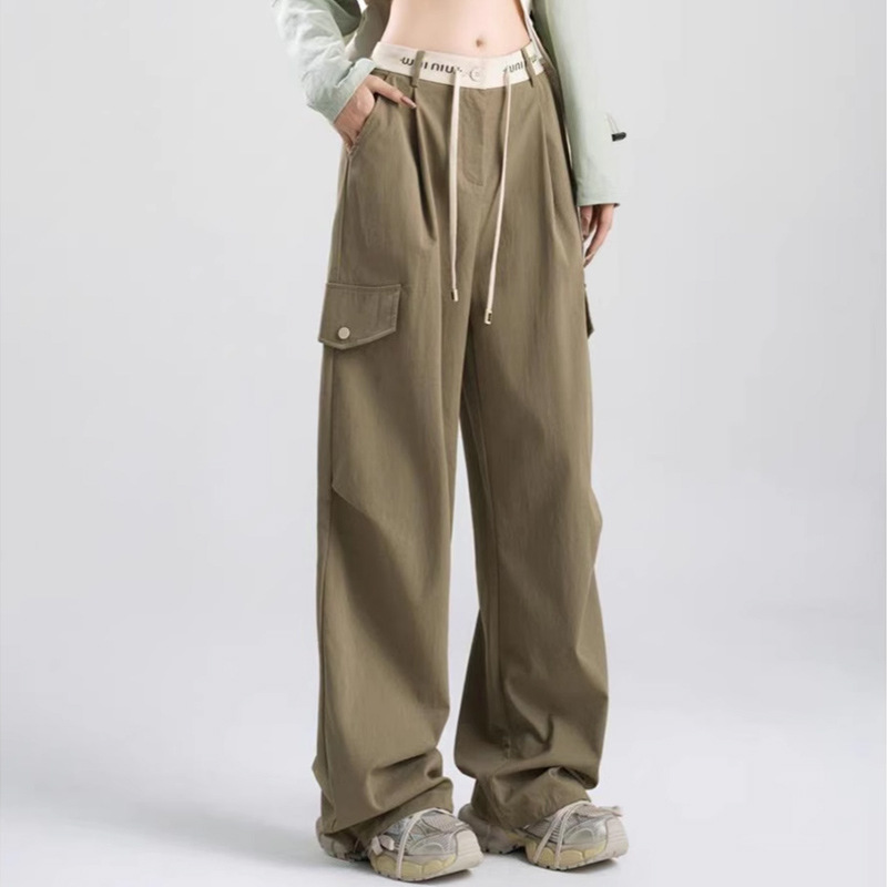 Sports Ankle Pants 2025 Spring New Overalls Women's High Waist Loose Slimming Quick-drying Casual Straight Leg Wide-leg Pants