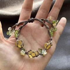 桂花树与生命力 macrame水晶原石编织手绳 开满小花的萤石手链