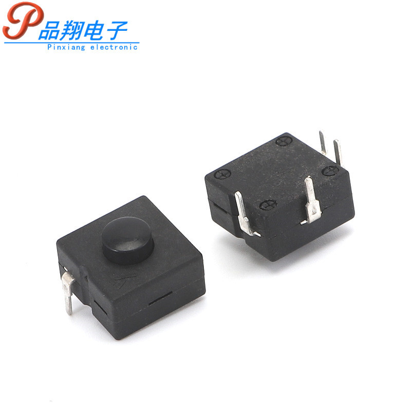 供应复位手电筒开关12x12 圆形按钮手电筒开关 无锁手电筒开关