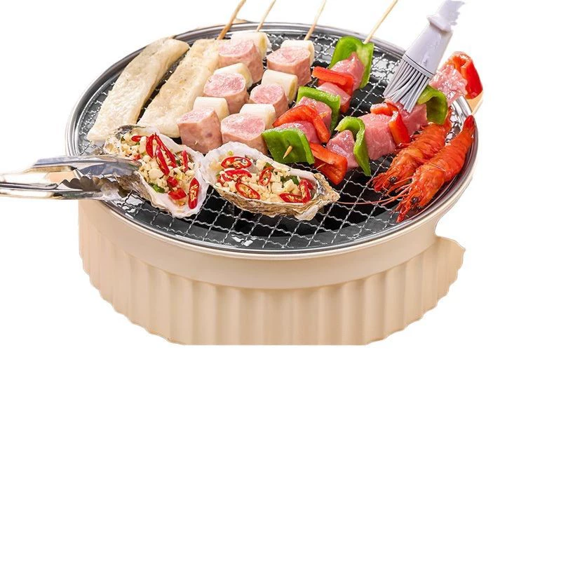 【Electric and Charcoal dual use】New portable, smoke-free, tea-boiled grill, barbecue, indoor, outdoor household barbecue