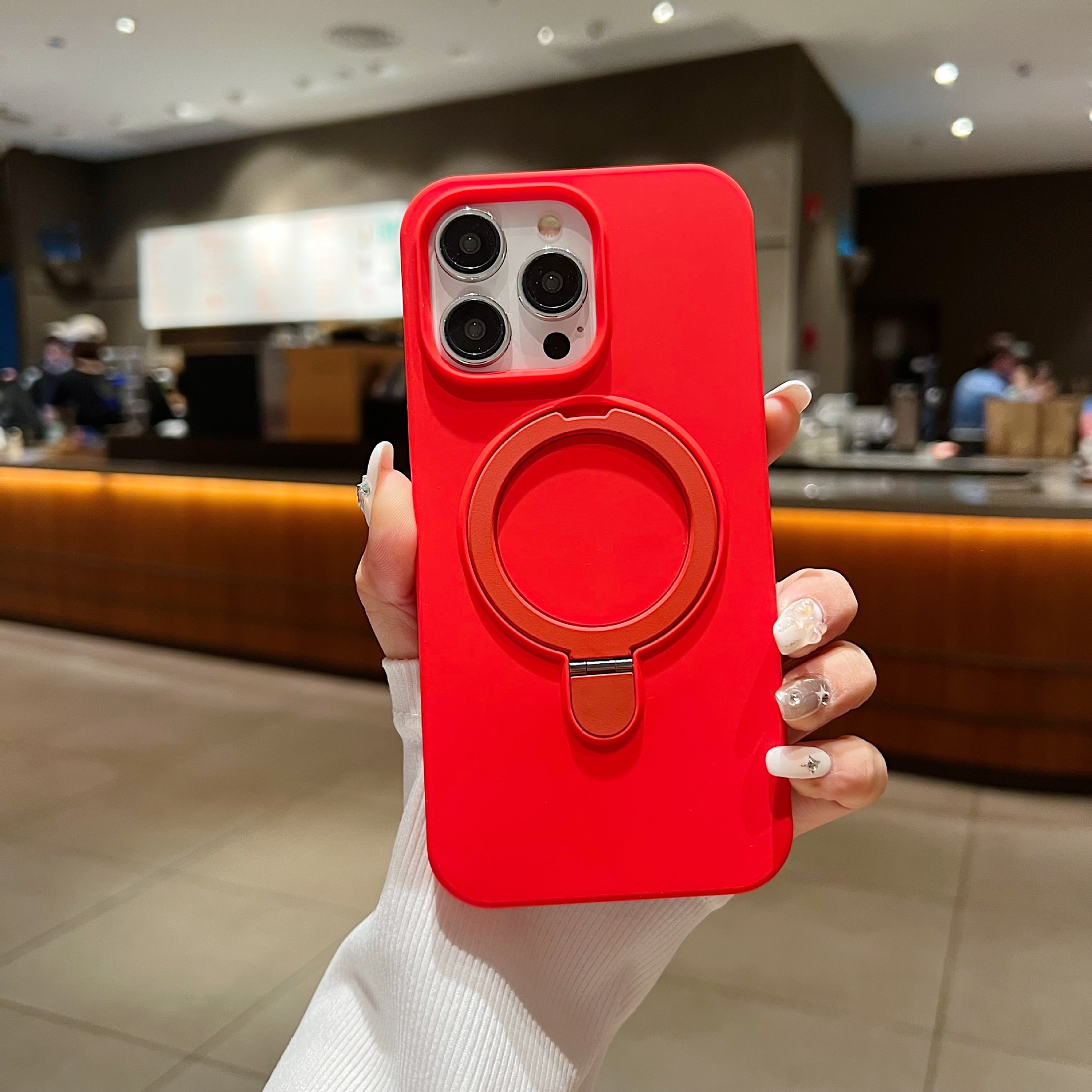Aplicable para Apple 17Promax Case Silicone Liquid Magnetic Bracket iPhone 15 Case 12Promax