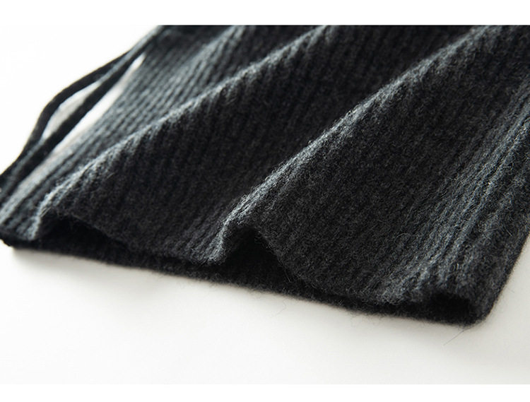 Mũ len cashmere kèm khăn quàng cổ liền khối nữ dệt kim giữ ấm tai mùa thu đông — Màu cà phê hoa, Màu cà phê đỏ, Màu xanh hải quân, Rượu vang đỏ chi tiết 23