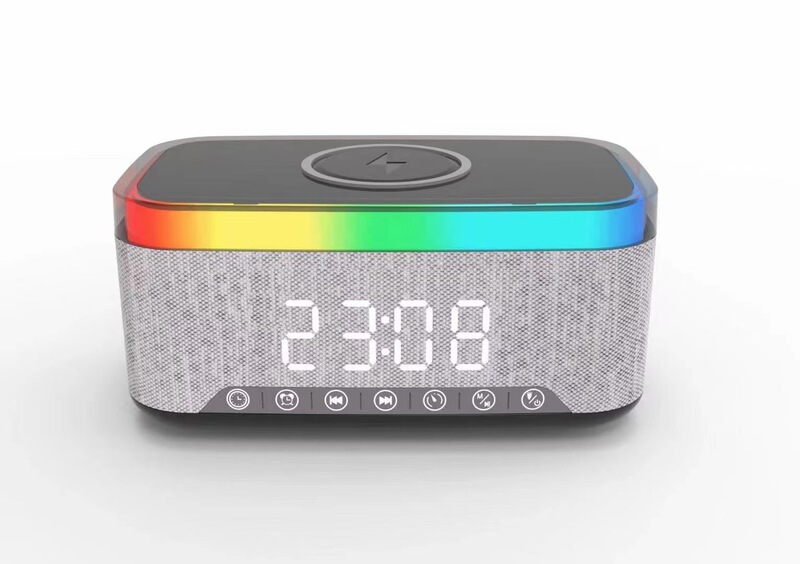 人気無線充電bluetoothスピーカーディスプレイ時計目覚まし時計ハイパワー無線bluetoothスピーカーカードFM|undefined