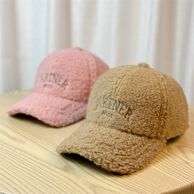 Kinder baseball cap van lamswol en pluche warm_voghion.com