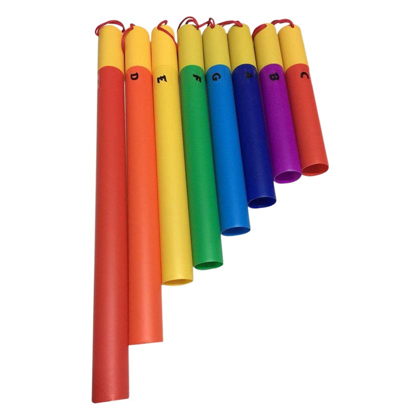 8 Tubo de sonido con mango de enseñanza ayudas plástico 8 tubo de sonido color tubo de ocho tonos tubo de sonido tubo de ocho tonos