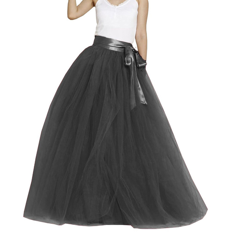 2022 Foreign Trade High Waist Large Swing Long Dress Elasticated Belt Mesh Skirt Adult Women's Party tutu tutu Skirt