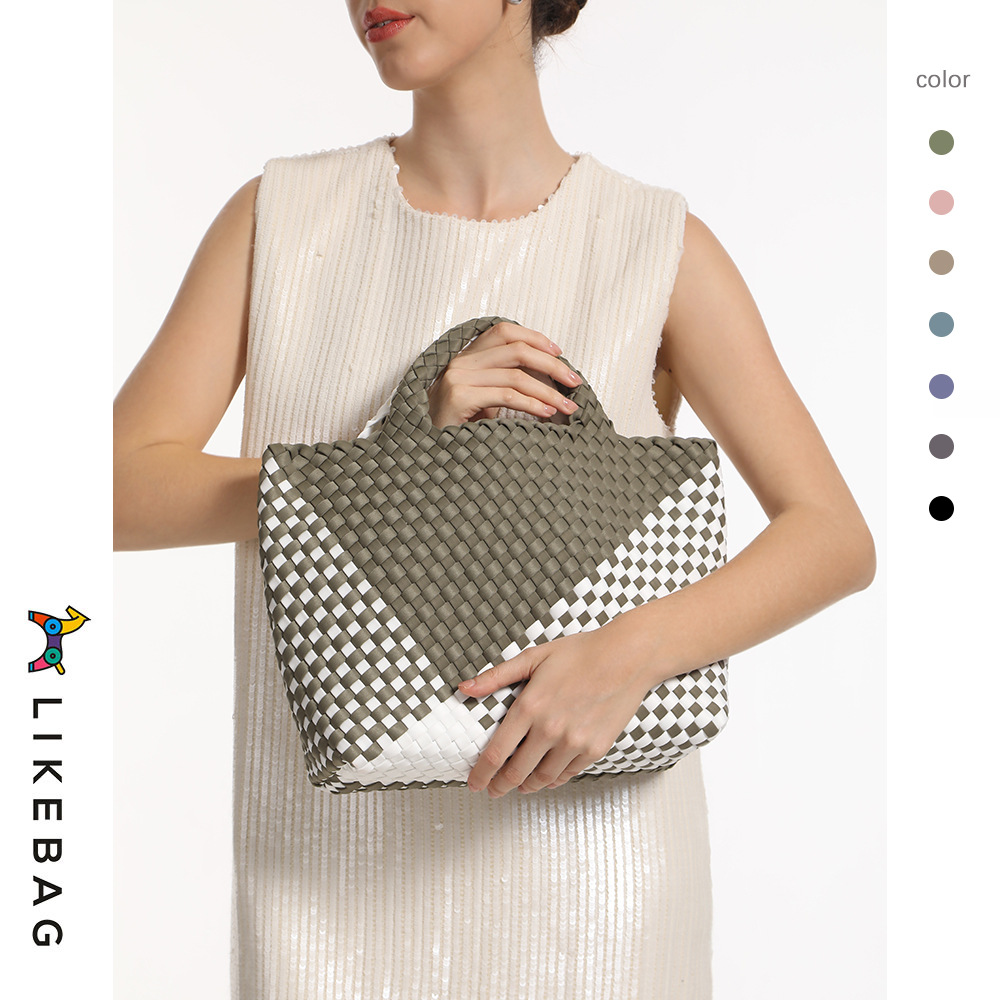 Tote Bag 2024 New Product Launch Top Quality Medium Size Edited Advanced Color Matching Handbag Double Bag High-end Women's Bag _voghion.com