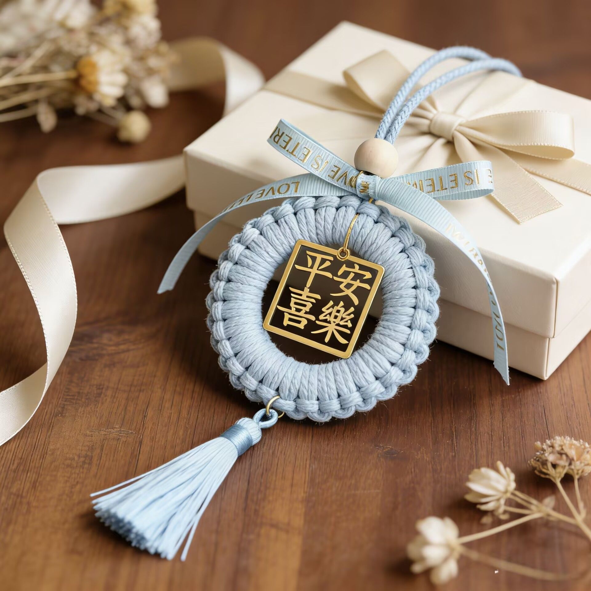Handmade DIY Gift Red String Hanging Ornament for Peace and Joy, Attracts Wealth and Good Fortune, New Car Hanging Tag, Car Interior Decoration, Gift for Boyfriend