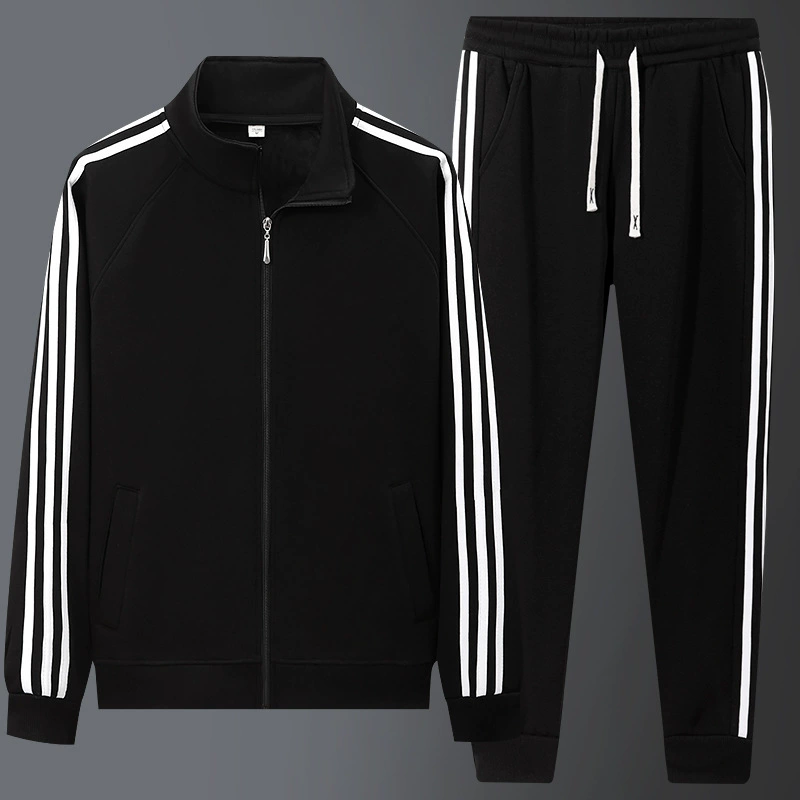 Мужской и женский повседневный спортивный костюм для прямых трансляций: популярный кардиган с тремя полосками и воротником-стойкой
