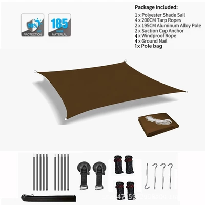 Avtomobil yan çətirləri | car side sunshade, off-road rainproof - brown-2x2m