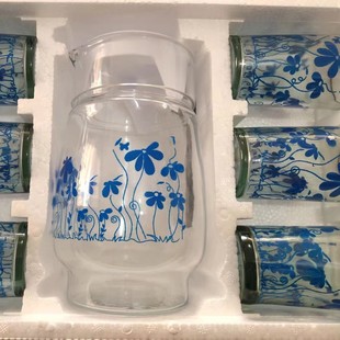 Manufacturer Wholesale Printed Seven-Piece Glass Water Set Household Cold Water Kettle Set Juice Drink Bottle