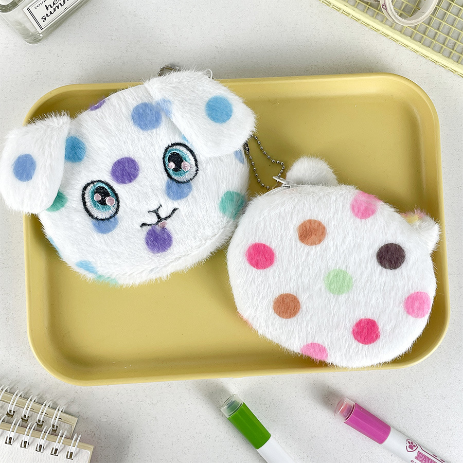 / Strap Type Kid'S Animal Polka Dots Plush Zipper Kids Wallets