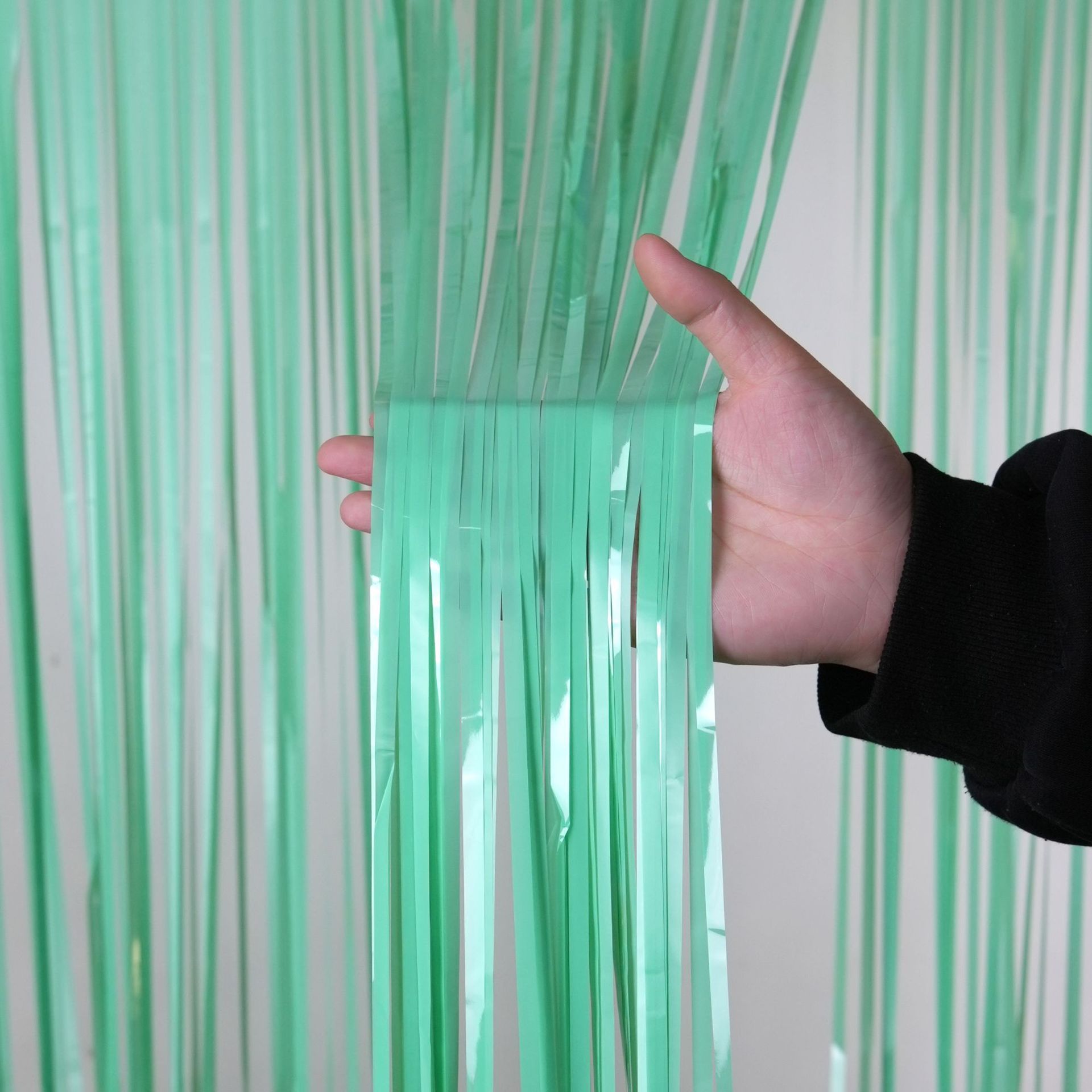 Macaron cortina de lluvia Aliexpress decoración de la escena de la fiesta cortina de la ceremonia de boda cinta