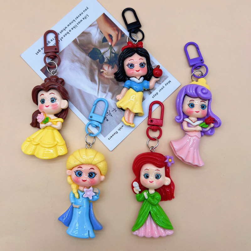 Cartoon Snow White Series Keychain Mobile Phone Case Pendant Children's Schoolbag Mobile Phone Chain Pendant Jewelry Wholesale