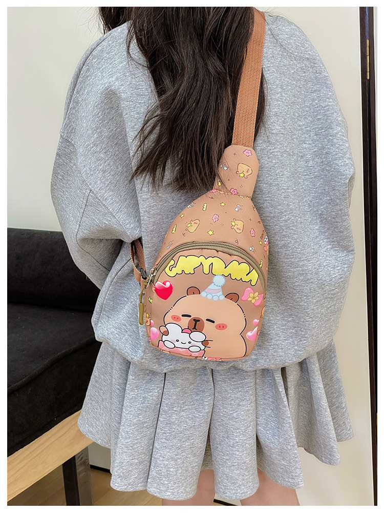 Kid'S Nylon Capybara Cute Square Zipper Fanny Pack display picture 10