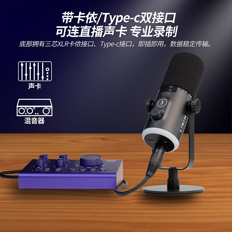 PD12爆款桌面麦克风游戏动圈电脑直播录音话筒