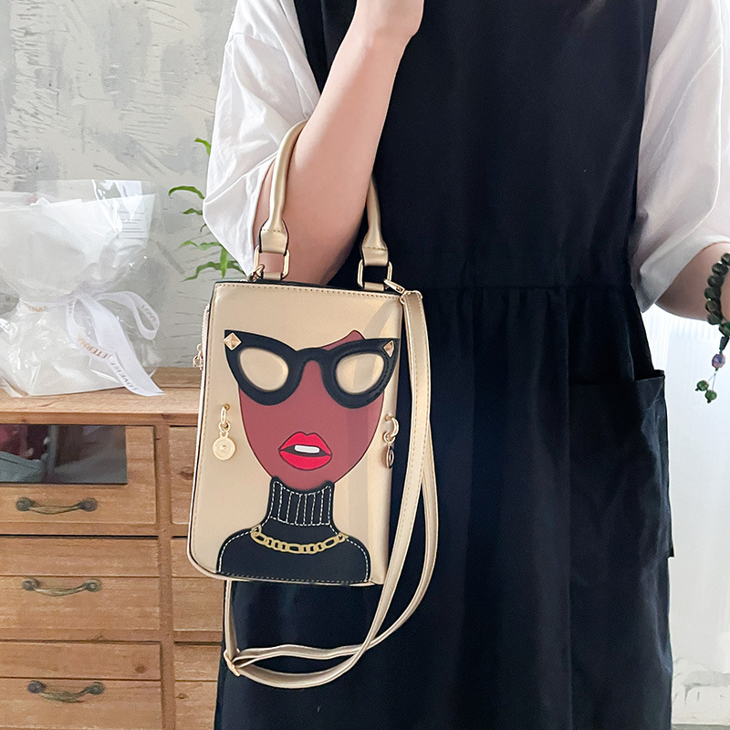 345g Weight Cotton Lining Material Sewing Thread Fashion Element Zipper Closure Type Single Shoulder Strap Strap Type Crossbody Bag Bags Type Casual, Shopping Occasion Pu Leather Material Human Pattern All Seasons Season Women's Gender Streetwear Style Square Shape Medium Size Women's Medium Pu Leather Human Streetwear Sewing Thread Square Zipper Crossbody Bag 113