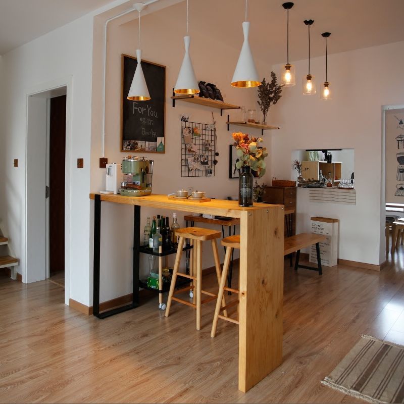 Solid Wood Home Bar Table Dining Table Integrated Living Room Partition Home Small Bar Table Kitchen Simple Bar High Table and Chairs