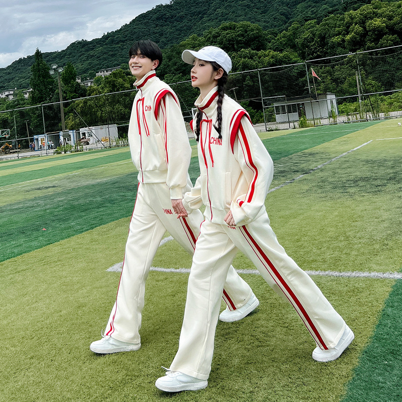 中学生制服セット三点セット中学生高校運動会クラス服赤い長袖春秋服大きいサイズ|undefined