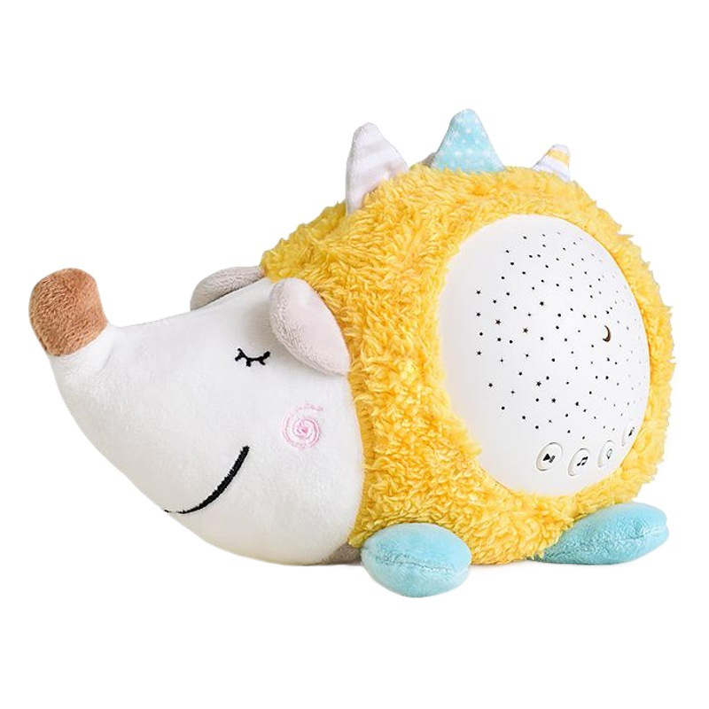 Bebé transfronterizo relajante proyección noche luz música infantil sueño cielo estrellado proyector niños muñeca de peluche muñeca