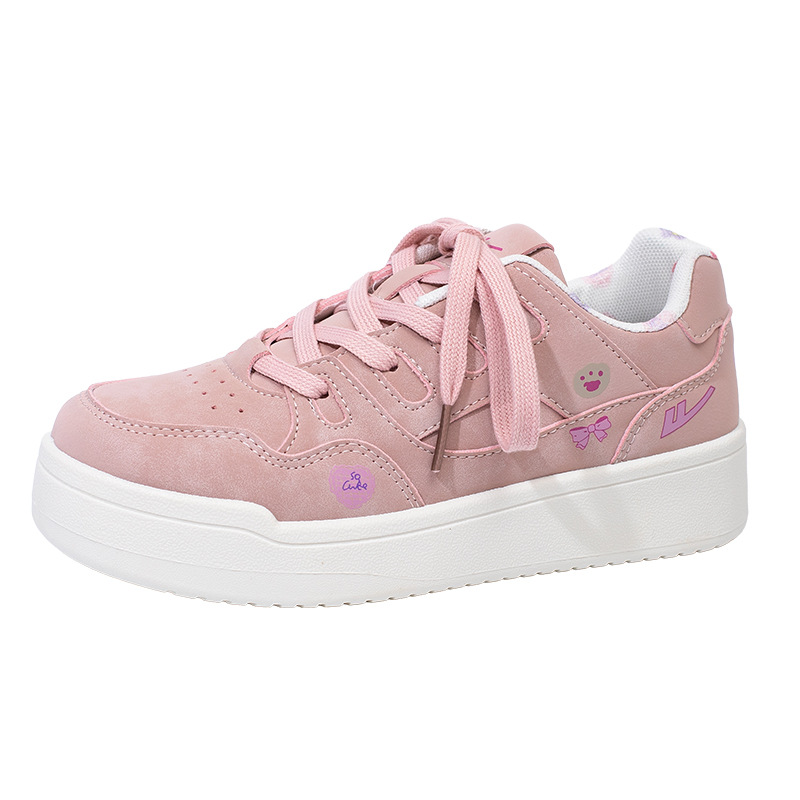 Zapatos casuales de soleas gruesas de otoño de mujeres nuevos pastel de zapatos de estudiantes de color cuadrado zapatos bajos