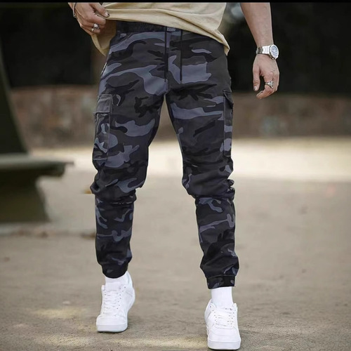 【Size】2025 Camouflage Work Pants for Spring and Autumn Men's Tied-In Ankle Trendy Casual Pants