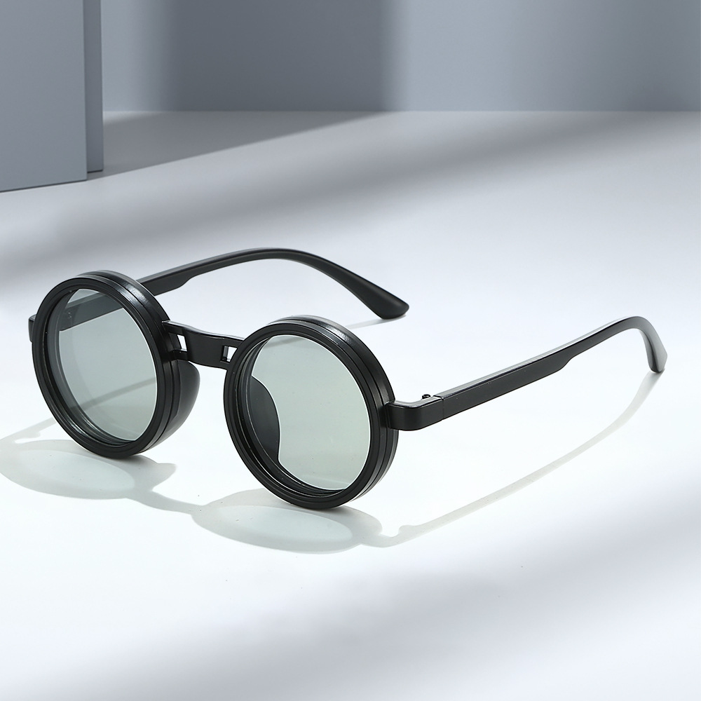2025 Neue Sonnenbrille im kleinen runden Stil, modische Sonnenbrille mit individueller Persönlichkeit, manuell verstellbar, ideal für Outdoor-Aktivitäten wie Angeln, Großhandel, Trend Cross_voghion.com