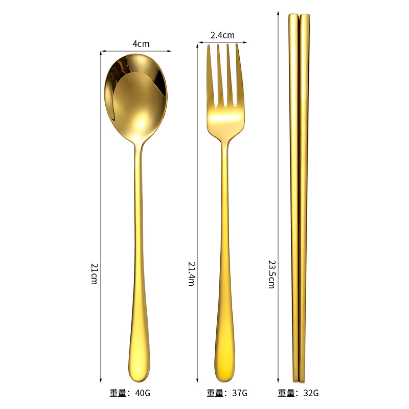 304 Coreano-Oro-Juego de 3 piezas