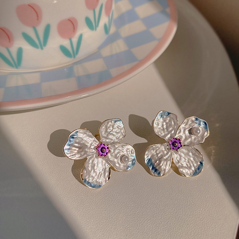 Women'S Gender 1 Pair Simple Style Flower Alloy Inlay Artificial Diamond Women's Ear Studs