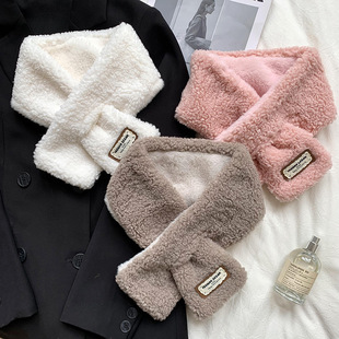 Winter Warm Scarf 2025 New Fashion Versatile Cross-Border Scarf Cross Neck Protector Imitation Wool Scarf Wholesale