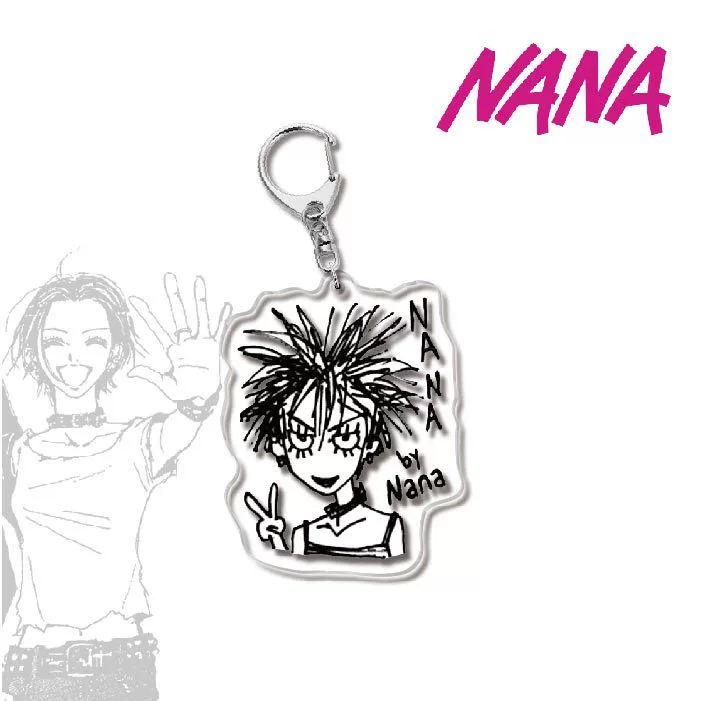 Keychain (NANA) double‑sided printed, translucent membrane, metal ring, assorted designs