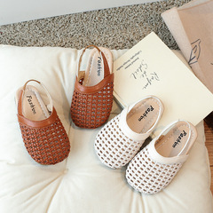 2024 Summer New Arrival: Fashionable Korean-style Grandma Shoes for Girls—Soft-Soled, Hollowed-Out, Closed-Toe Roman Sandals