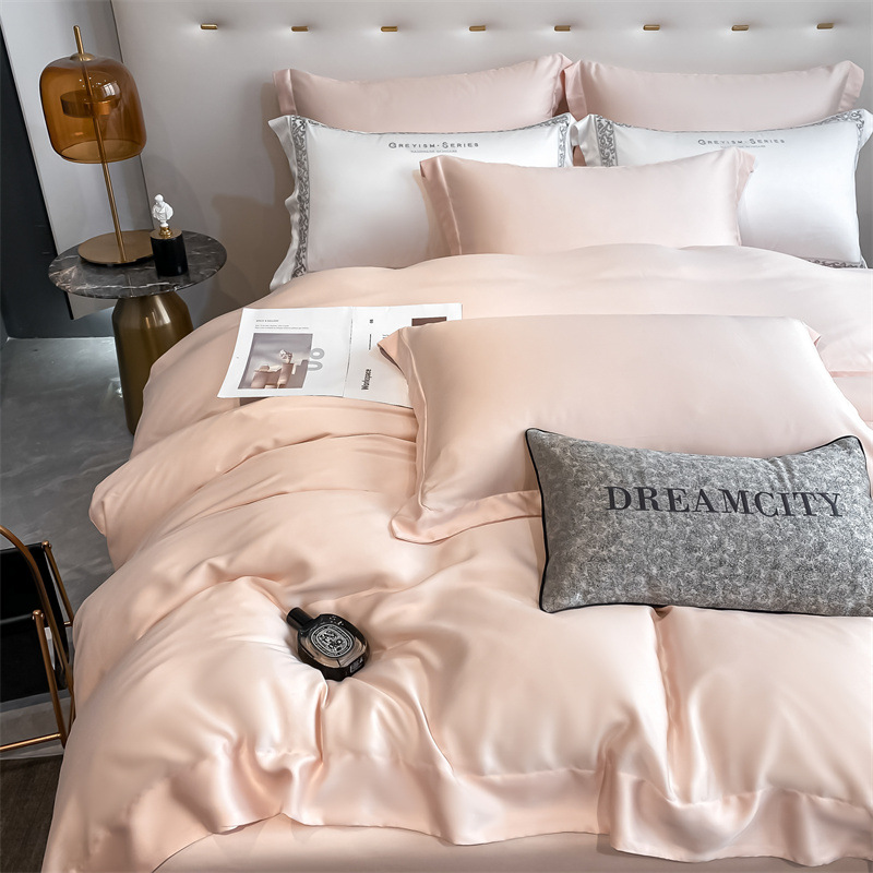 Verano 100% Tensi Juego de cuatro piezas Ropa de cama de verano de lujo ligero Funda de edredón Ropa de cama de tres piezas Ropa de cama