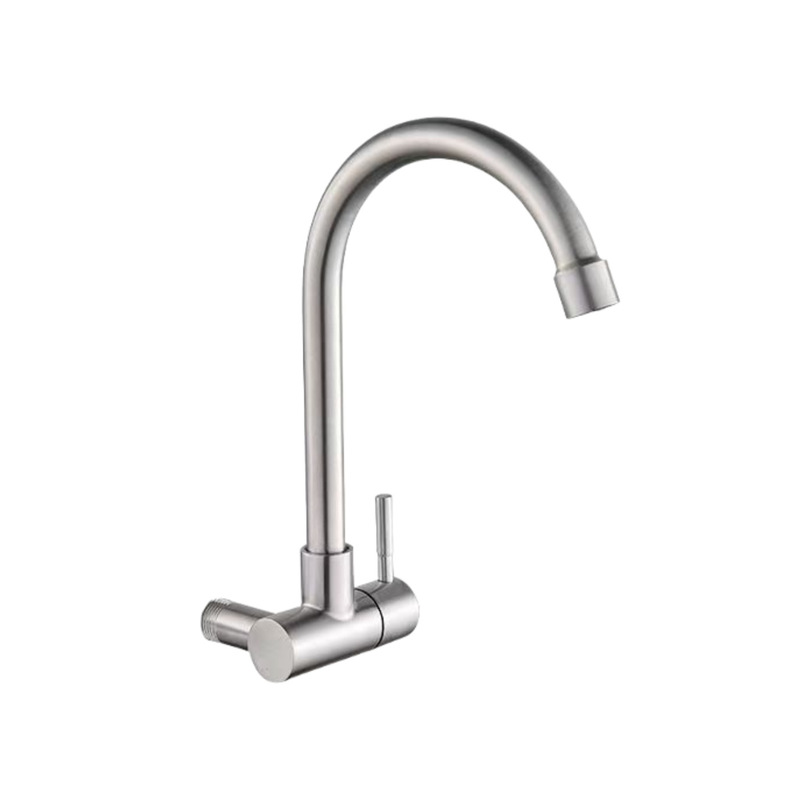4-Inch Stainless Steel Kitchen Faucet, Single Cold Water, Swivel Sink Faucet, Balcony Extended Spout, Single Cold Water