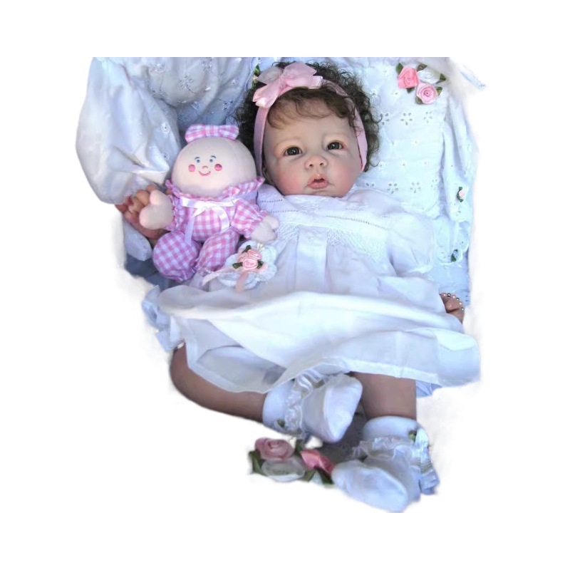 Muñeca Reborn de Simulación 20 Pulgadas Algodón PP Piel Pintada 3D Pelo Implantado para Niños