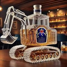 跨境玻璃威士忌酒瓶350ML伏特加高硼硅手工挖掘机创意酒瓶