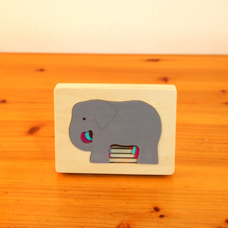 madera multicapa estereoscópico puzzle cognitivo para niños pequeños juguetes de bloques de construcción