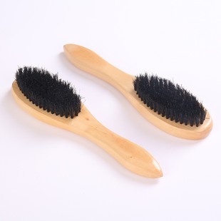 Shoe Brush with Pig Hair for Cleaning Large Shoes, Pig Bristle Brush for Leather Shoes, Household Shoe Polishing Tool with Soft Bristles and Wooden Handle That Won'T Damage Shoes
