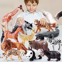 Lm儿童仿真大号动物软胶玩具恐龙熊猫老虎动物园模型宝宝认知男女