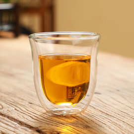 创意高硼硅玻璃杯双层咖啡杯简约牛奶杯隔热透明家用品茗茶水杯子