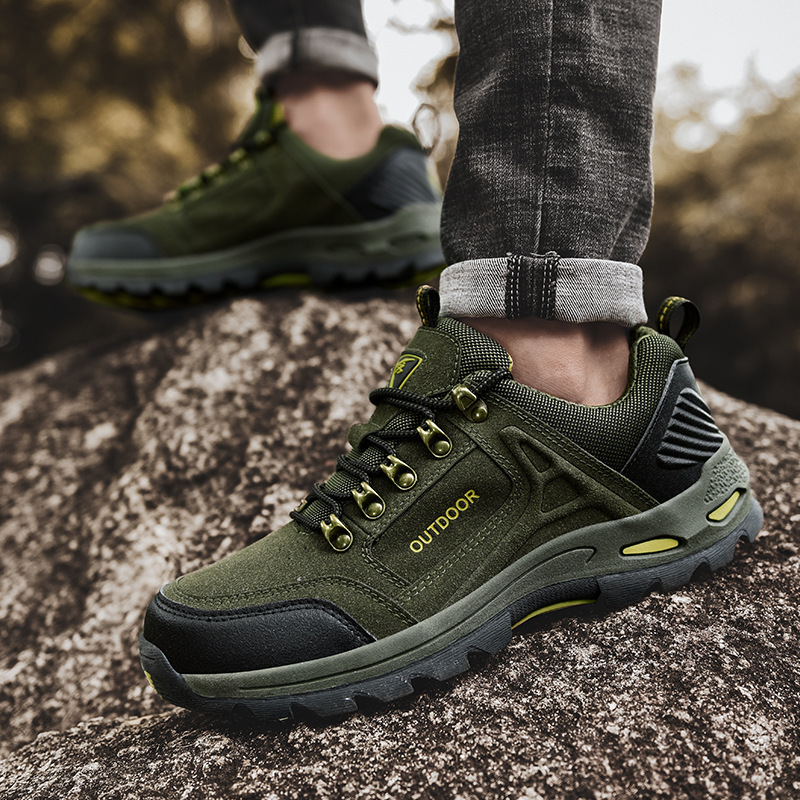 Plus Size Men's Outdoor Hiking Shoes for Autumn and Winter - Stylish, Non-Slip, Casual Sports Shoes, Low-Top, Lace-up, Hiking and Travel Shoes