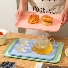 跨境加厚塑料托盘餐用食堂酒店服务上菜盘水果零食果盘幼儿园餐盘